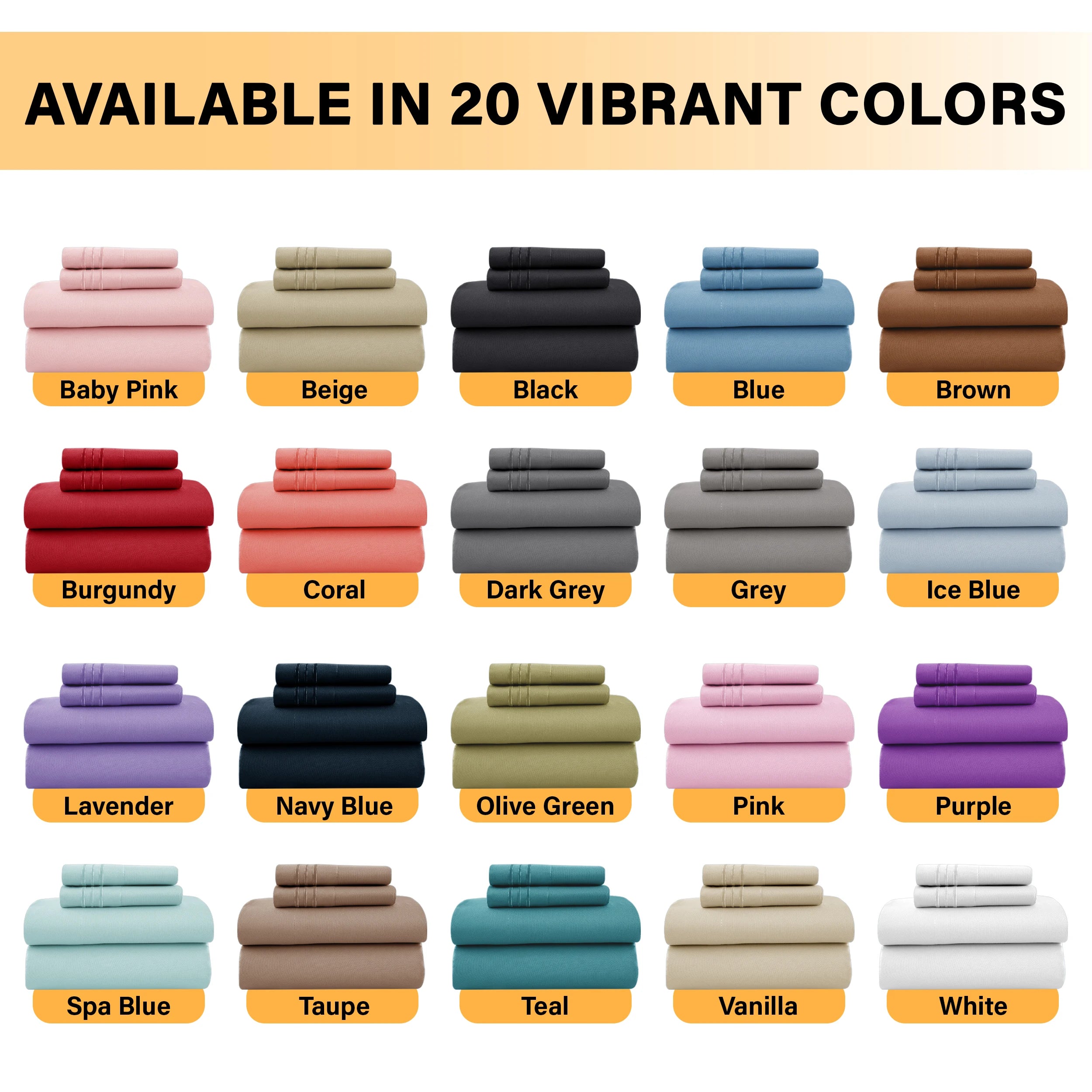 Lux Décor 6-Piece Solid Brushed Microfiber Sheet Set