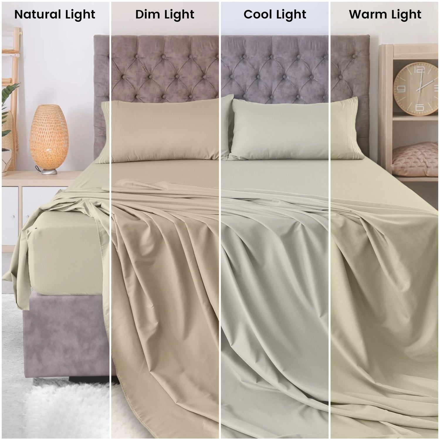 Lux Décor 4-Piece Solid Sheet Set – Brushed Microfiber