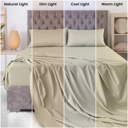 Lux Décor 4-Piece Solid Sheet Set – Brushed Microfiber