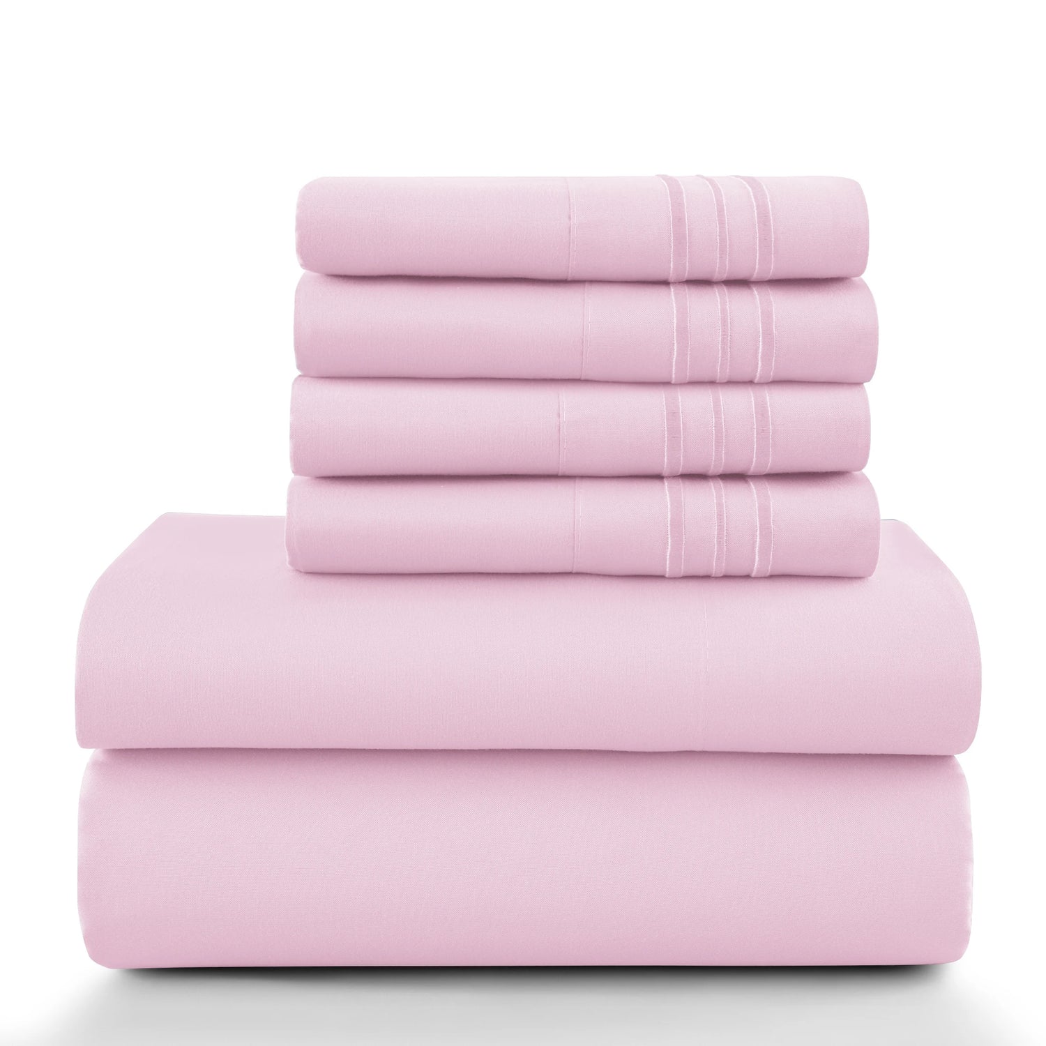 Lux Décor 6-Piece Solid Brushed Microfiber Sheet Set