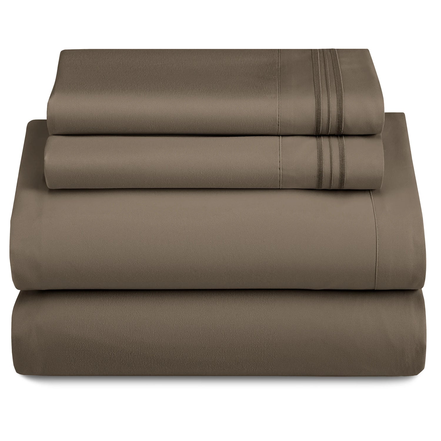 Lux Décor 4-Piece Solid Sheet Set – Brushed Microfiber