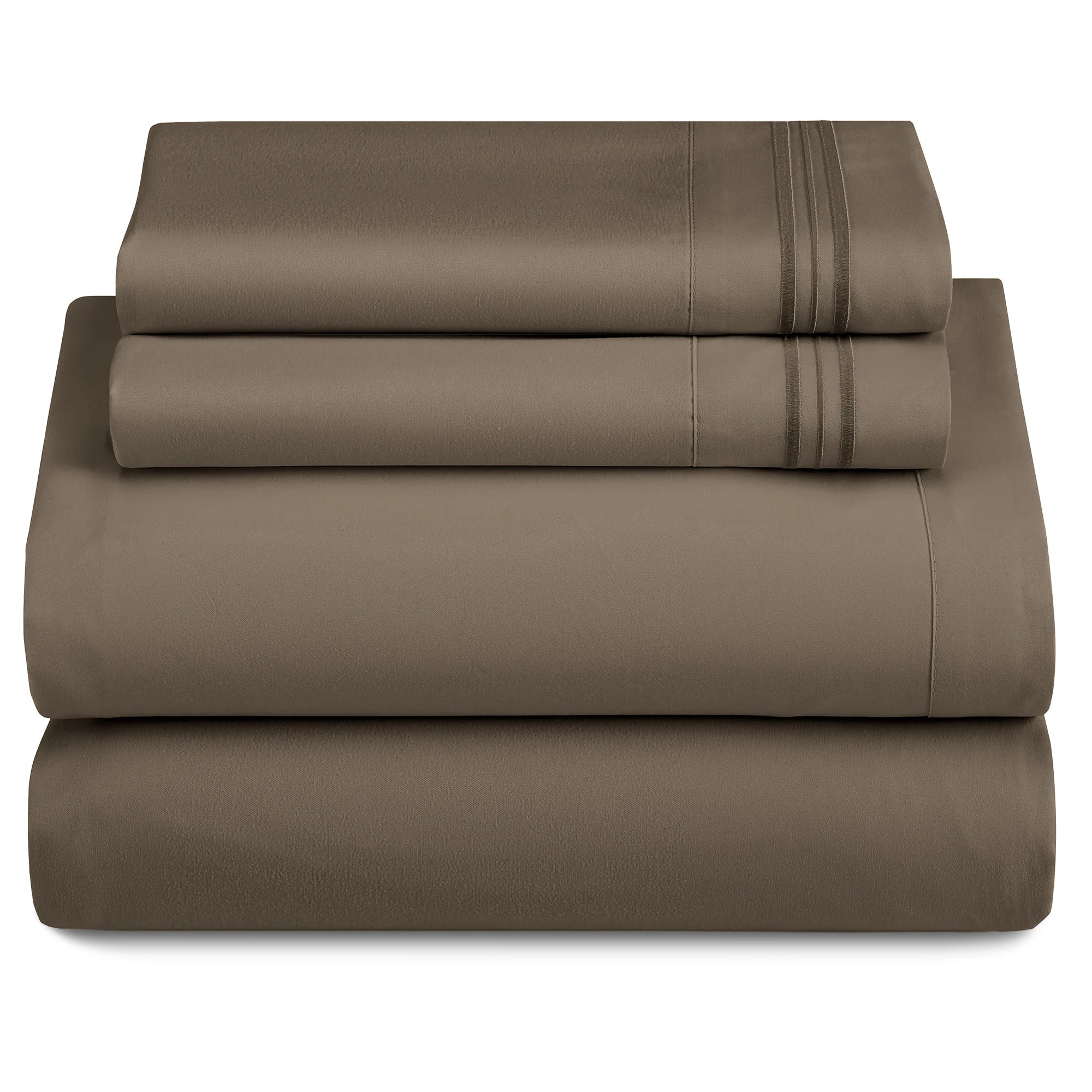 Lux Décor 4-Piece Solid Sheet Set – Brushed Microfiber