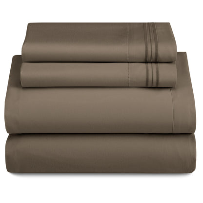 Lux Décor 4-Piece Solid Sheet Set – Brushed Microfiber