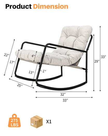 SEEHILL Outdoor Metal Rocking Chair