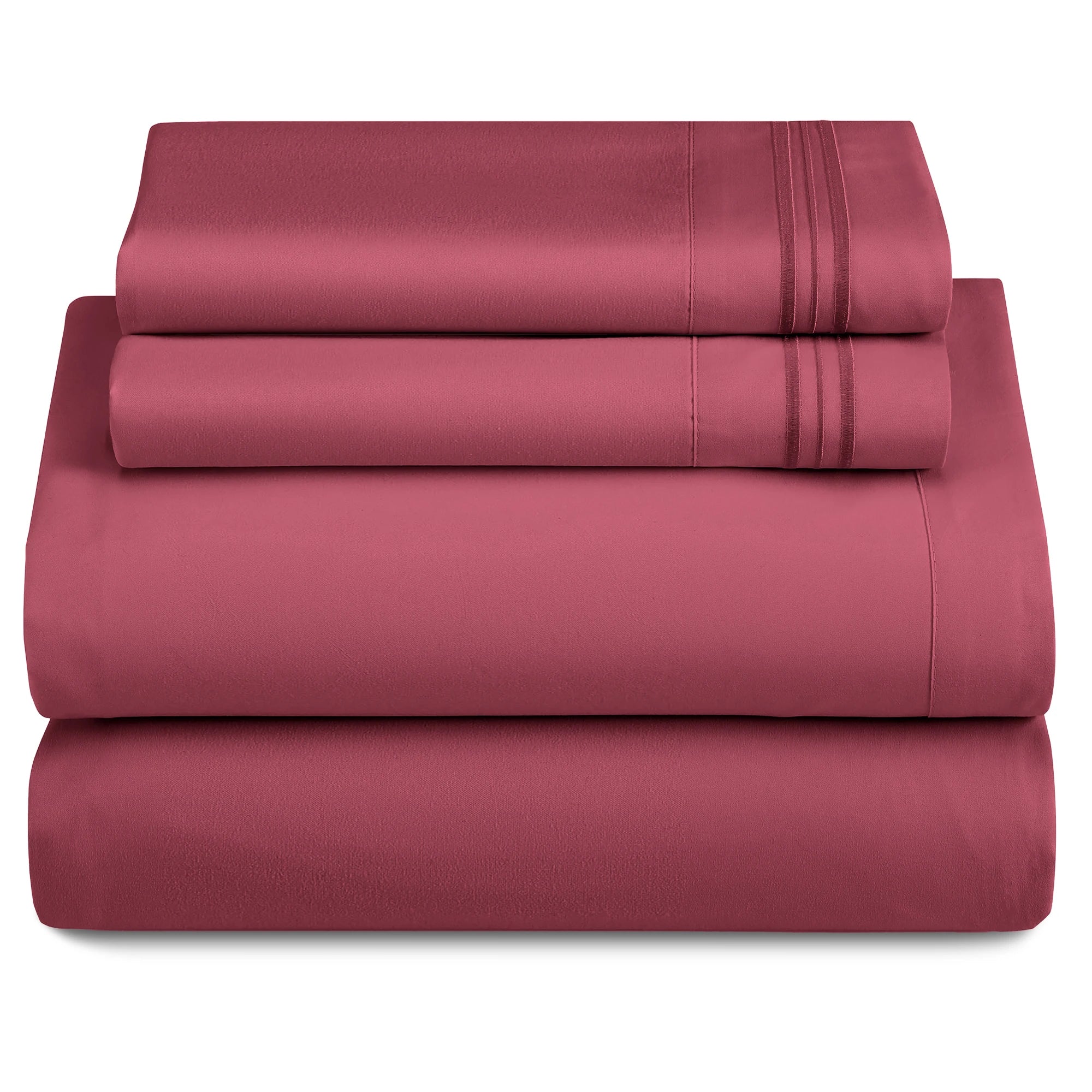 Lux Décor 4-Piece Solid Sheet Set – Brushed Microfiber