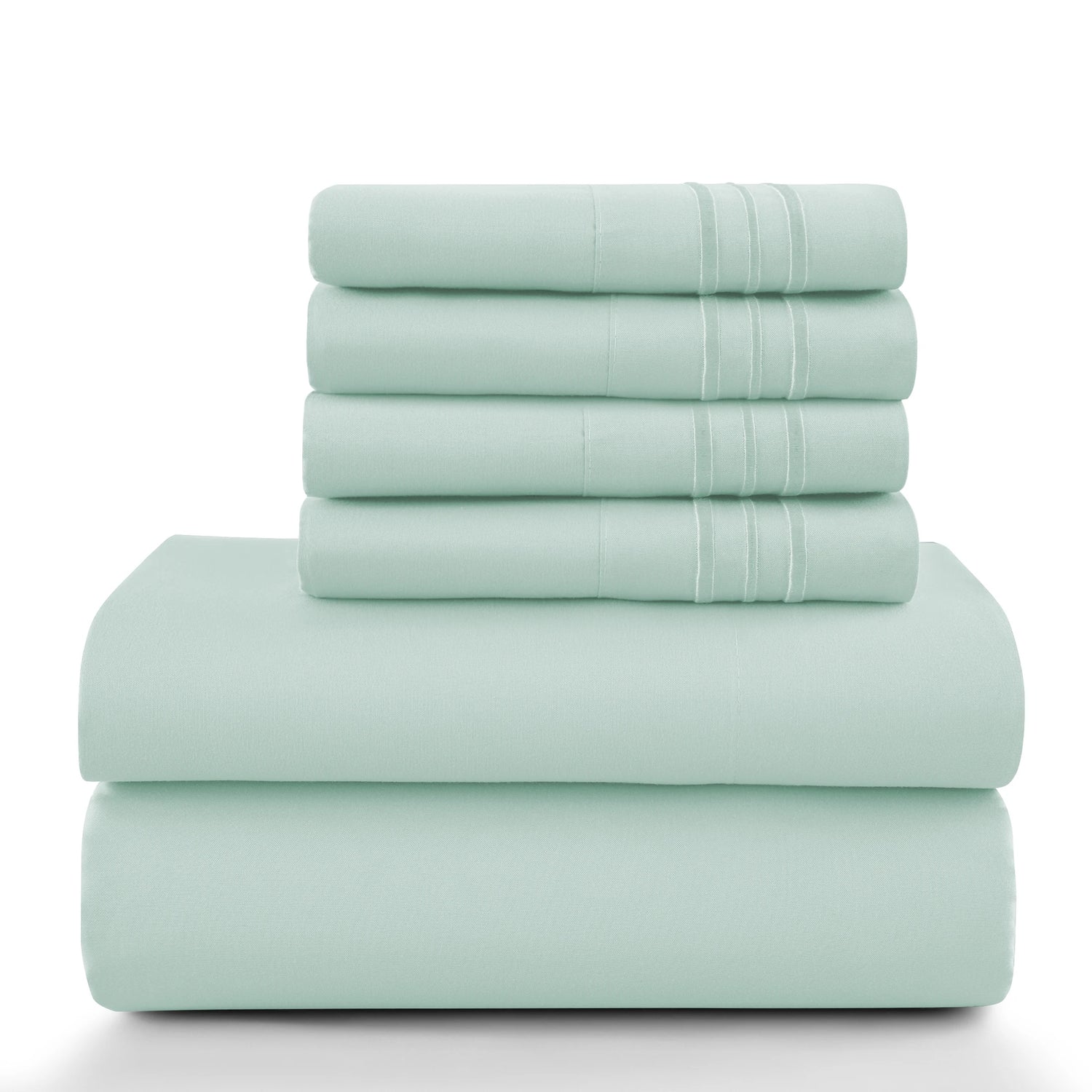 Lux Décor 6-Piece Solid Brushed Microfiber Sheet Set