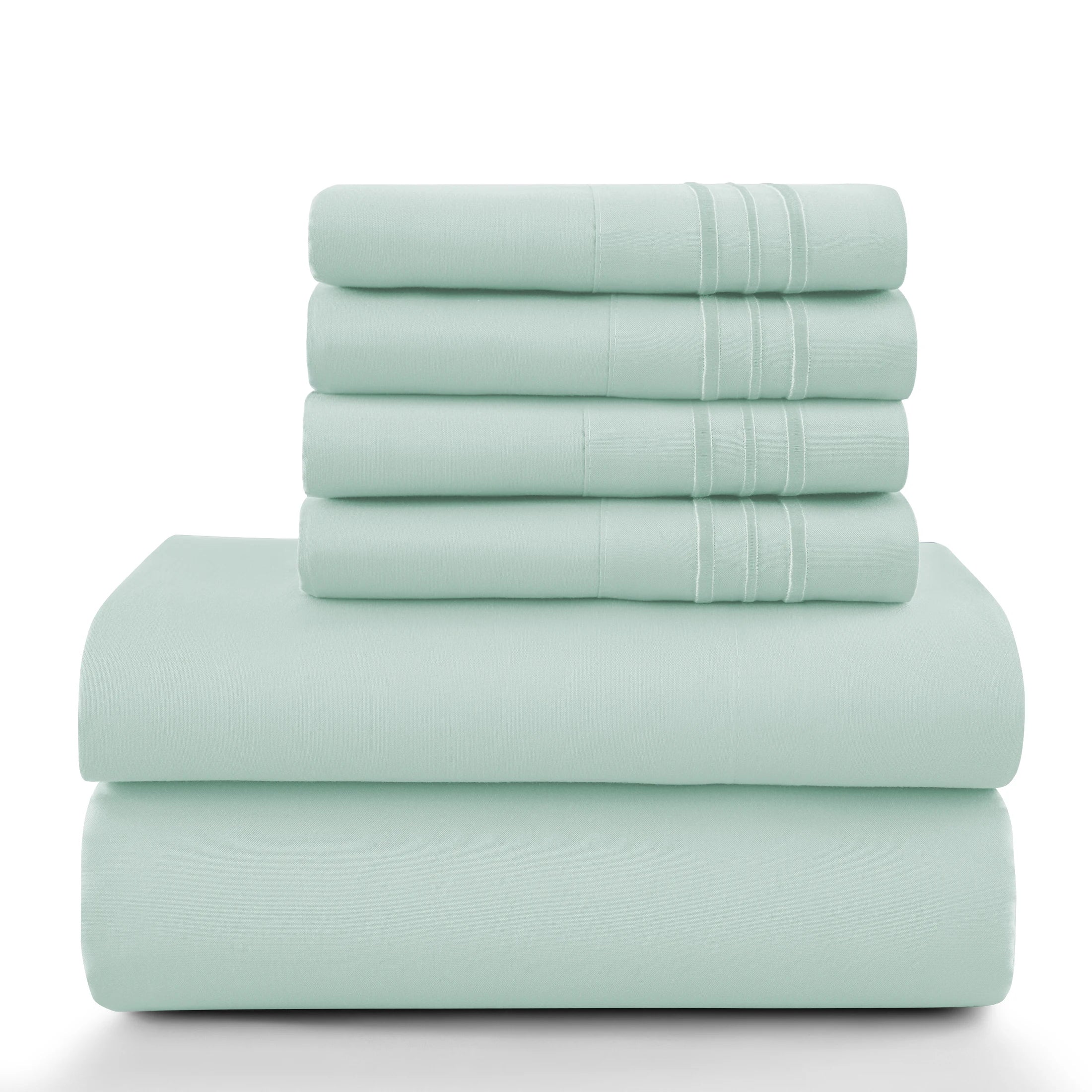 Lux Décor 6-Piece Solid Brushed Microfiber Sheet Set