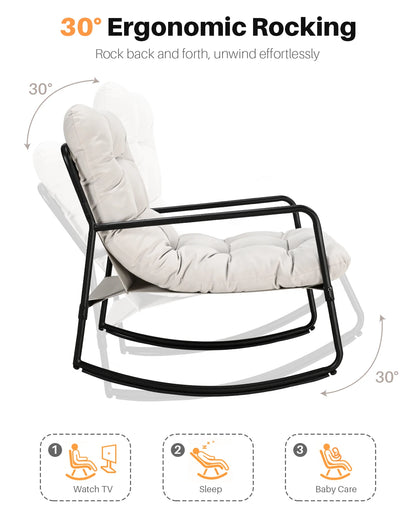SEEHILL Outdoor Metal Rocking Chair