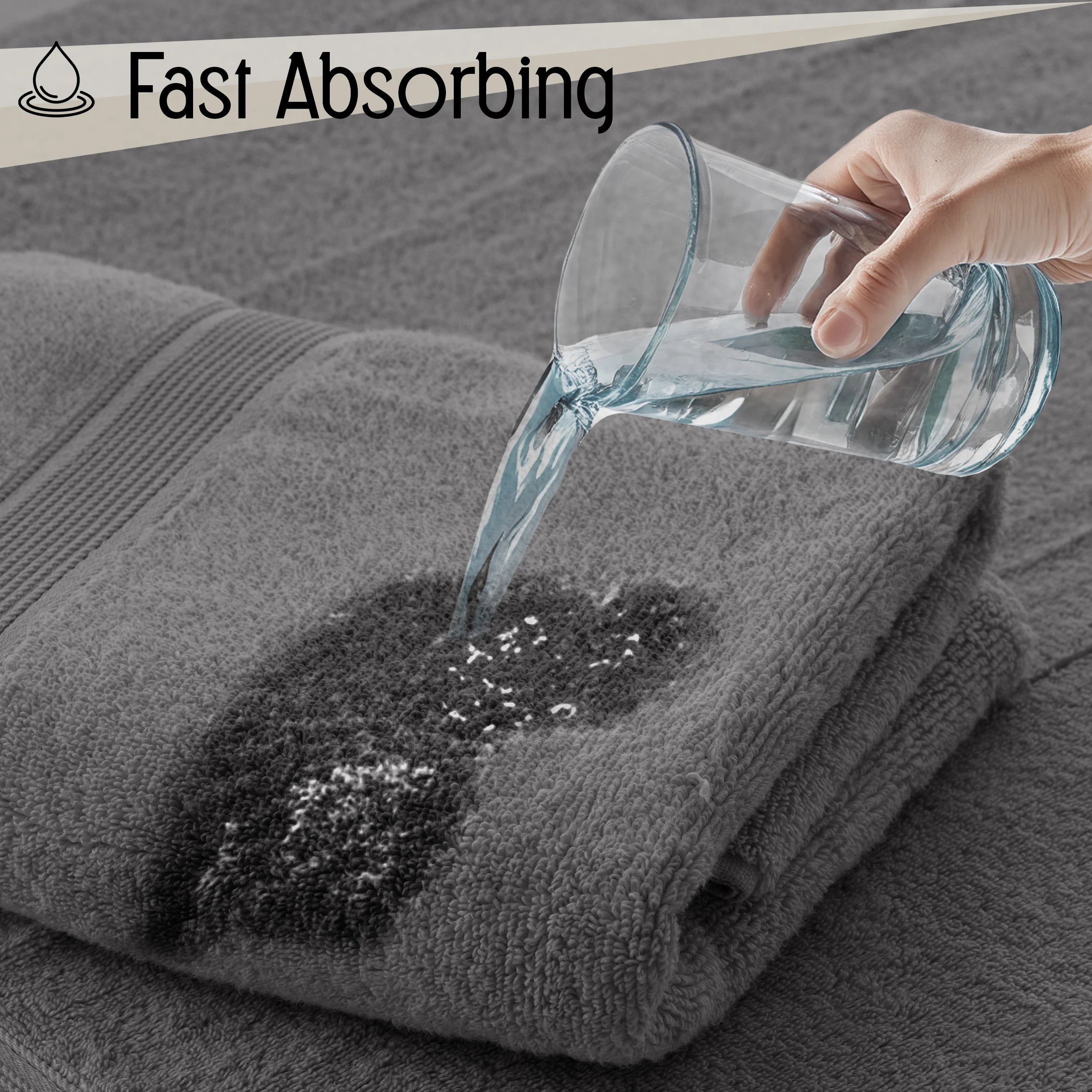 Lux Decor 6-Piece Bath Towel Set – 100% Cotton