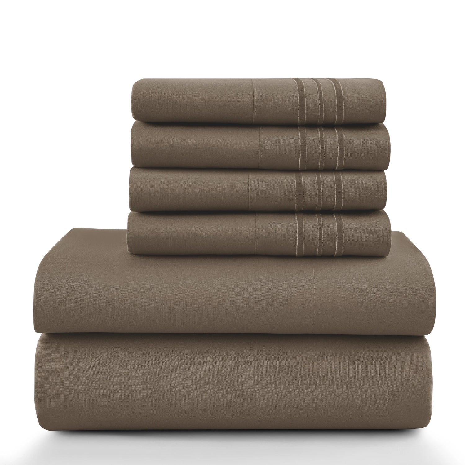 Lux Décor 6-Piece Solid Brushed Microfiber Sheet Set