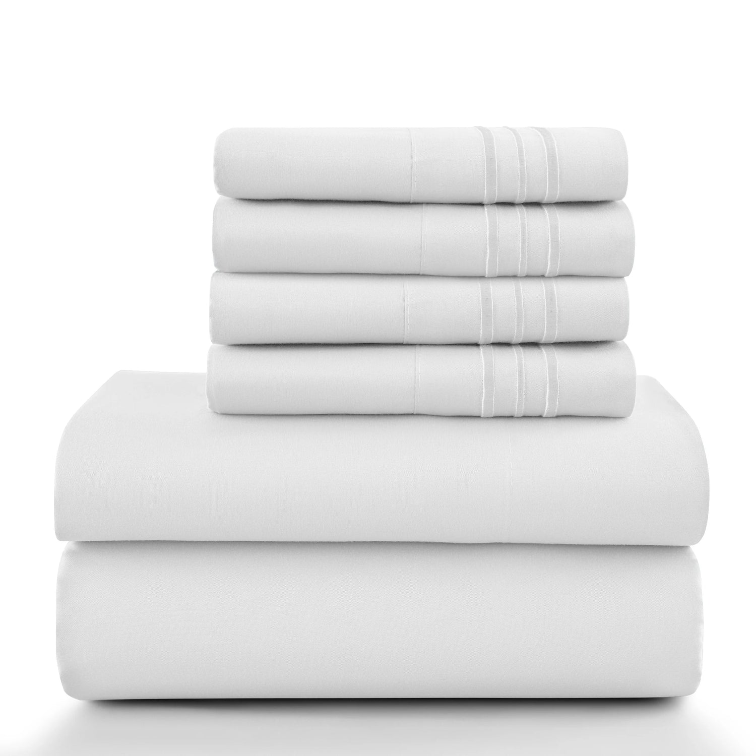 Lux Décor 6-Piece Solid Brushed Microfiber Sheet Set