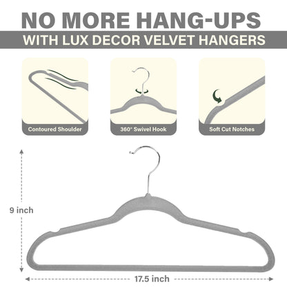 Lux Decor Premium Velvet Hangers 30 or 50 Pack