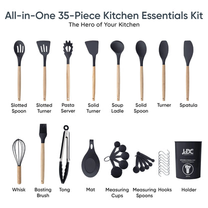 Lux Decor 35-Piece Silicone Cooking Utensils