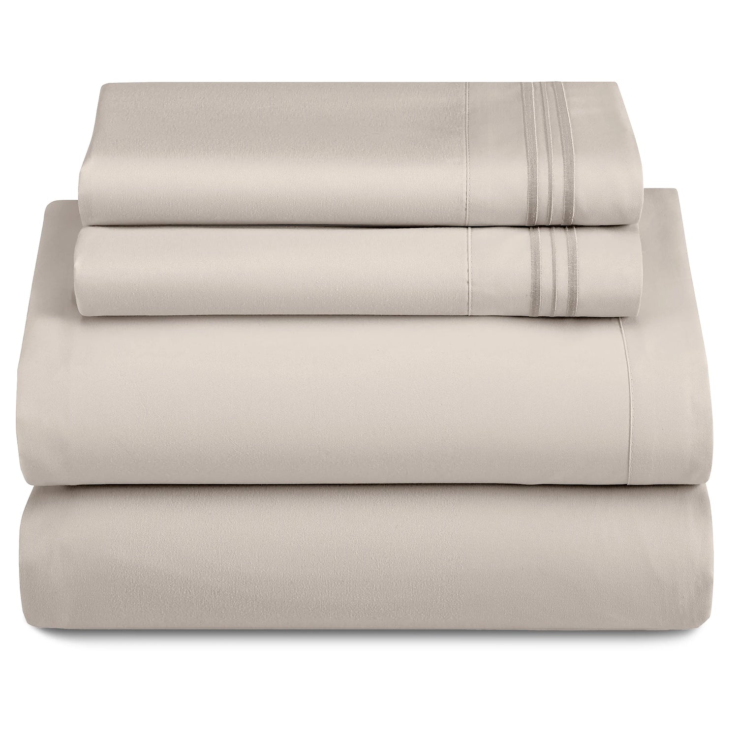 Lux Décor 4-Piece Solid Sheet Set – Brushed Microfiber