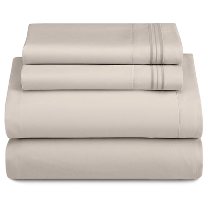 Lux Décor 4-Piece Solid Sheet Set – Brushed Microfiber