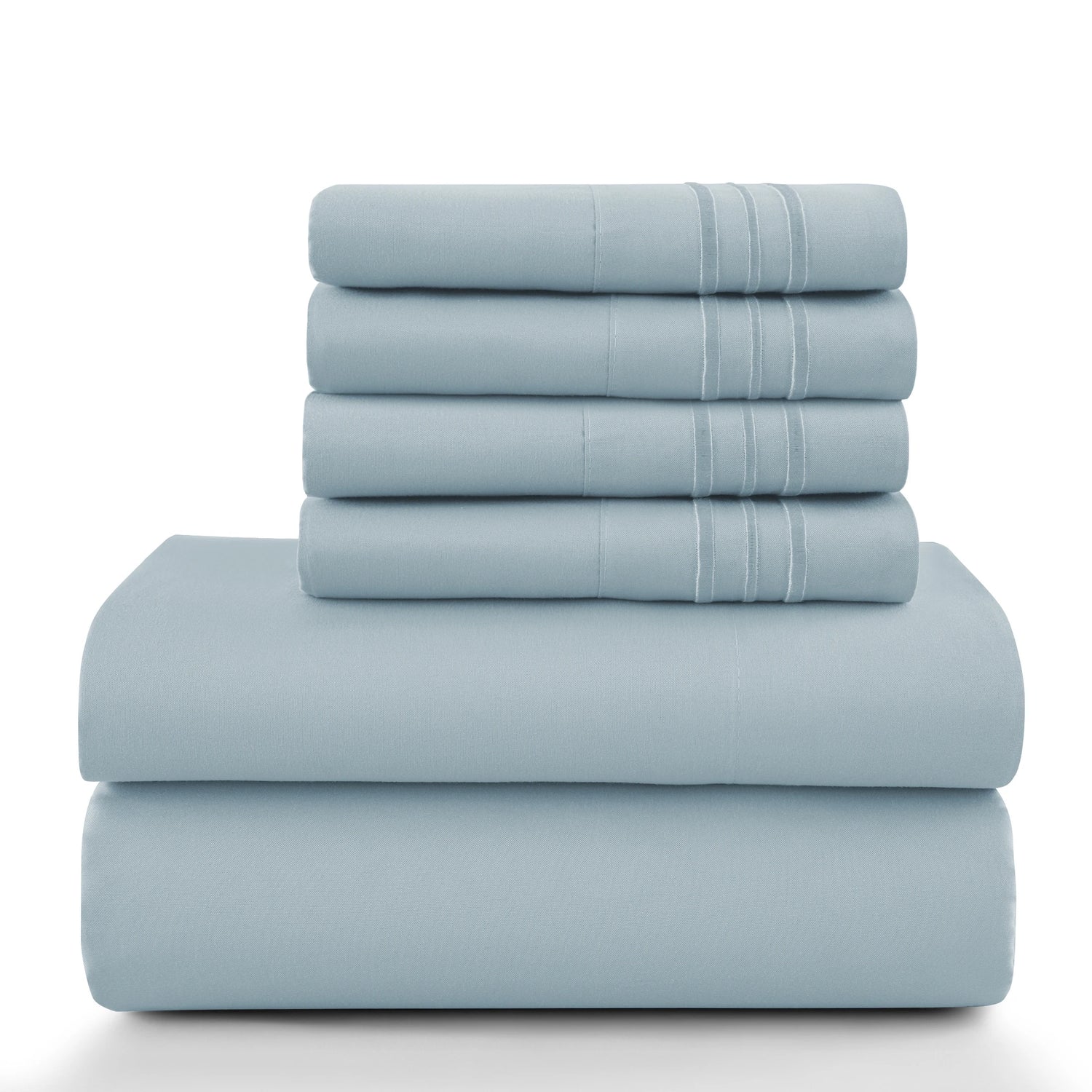 Lux Décor 6-Piece Solid Brushed Microfiber Sheet Set