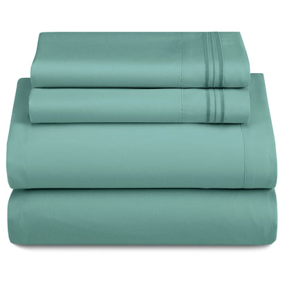 Lux Décor 4-Piece Solid Sheet Set – Brushed Microfiber