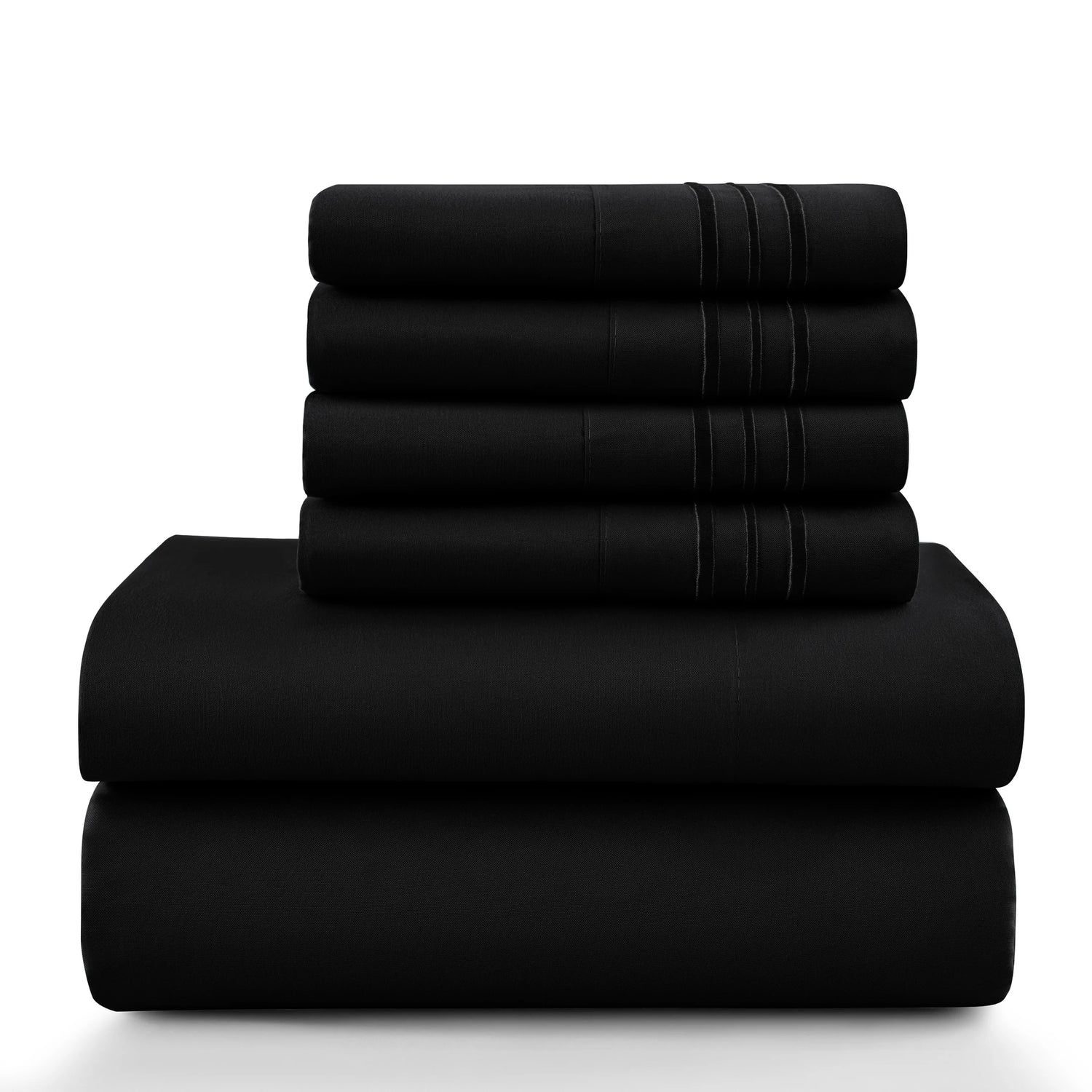 Lux Décor 6-Piece Solid Brushed Microfiber Sheet Set