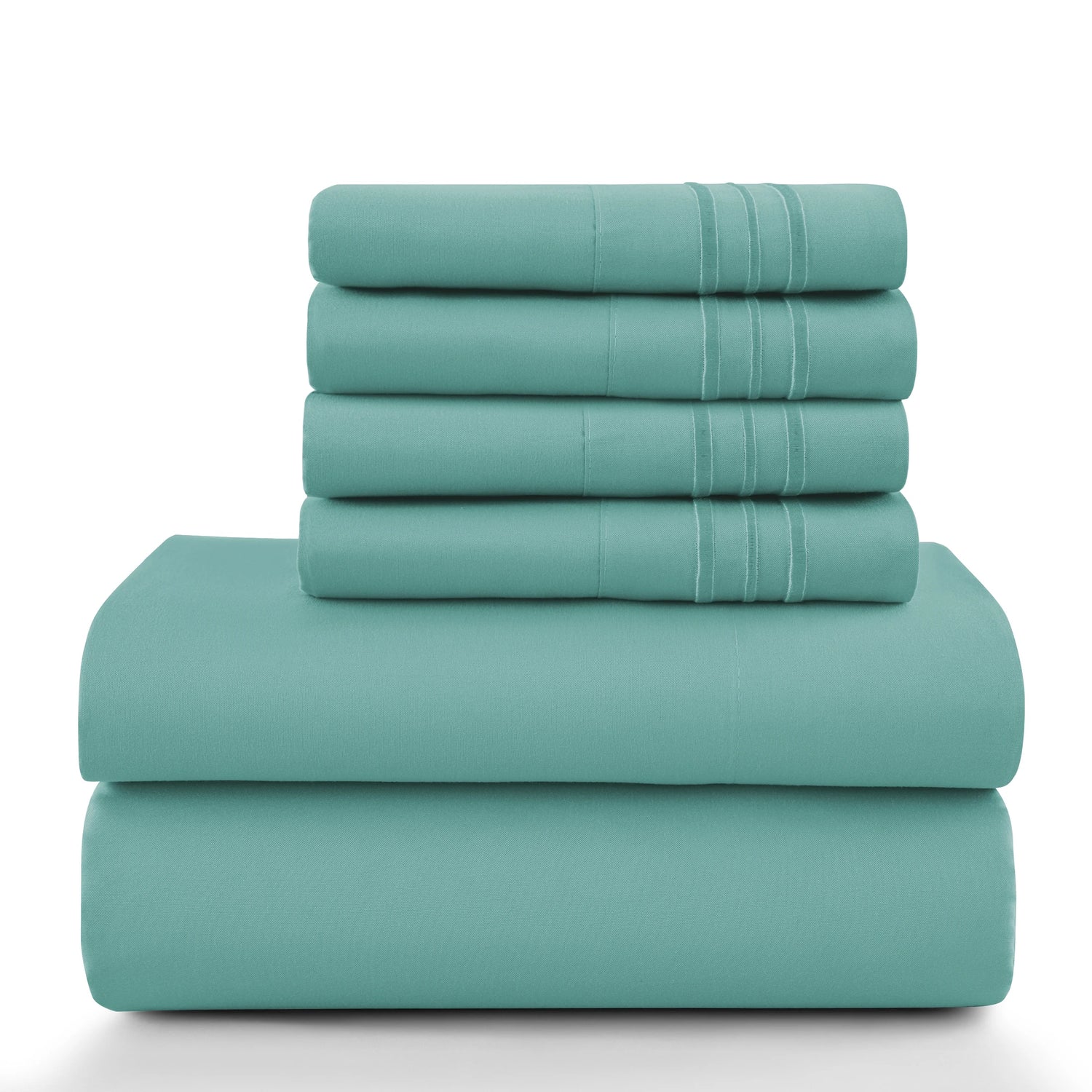 Lux Décor 6-Piece Solid Brushed Microfiber Sheet Set