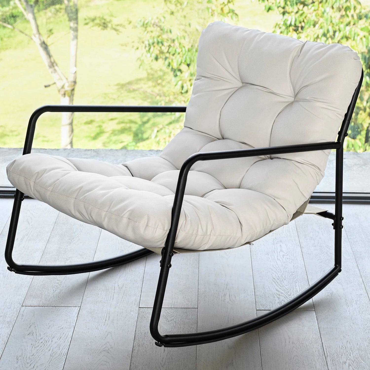 SEEHILL Outdoor Metal Rocking Chair