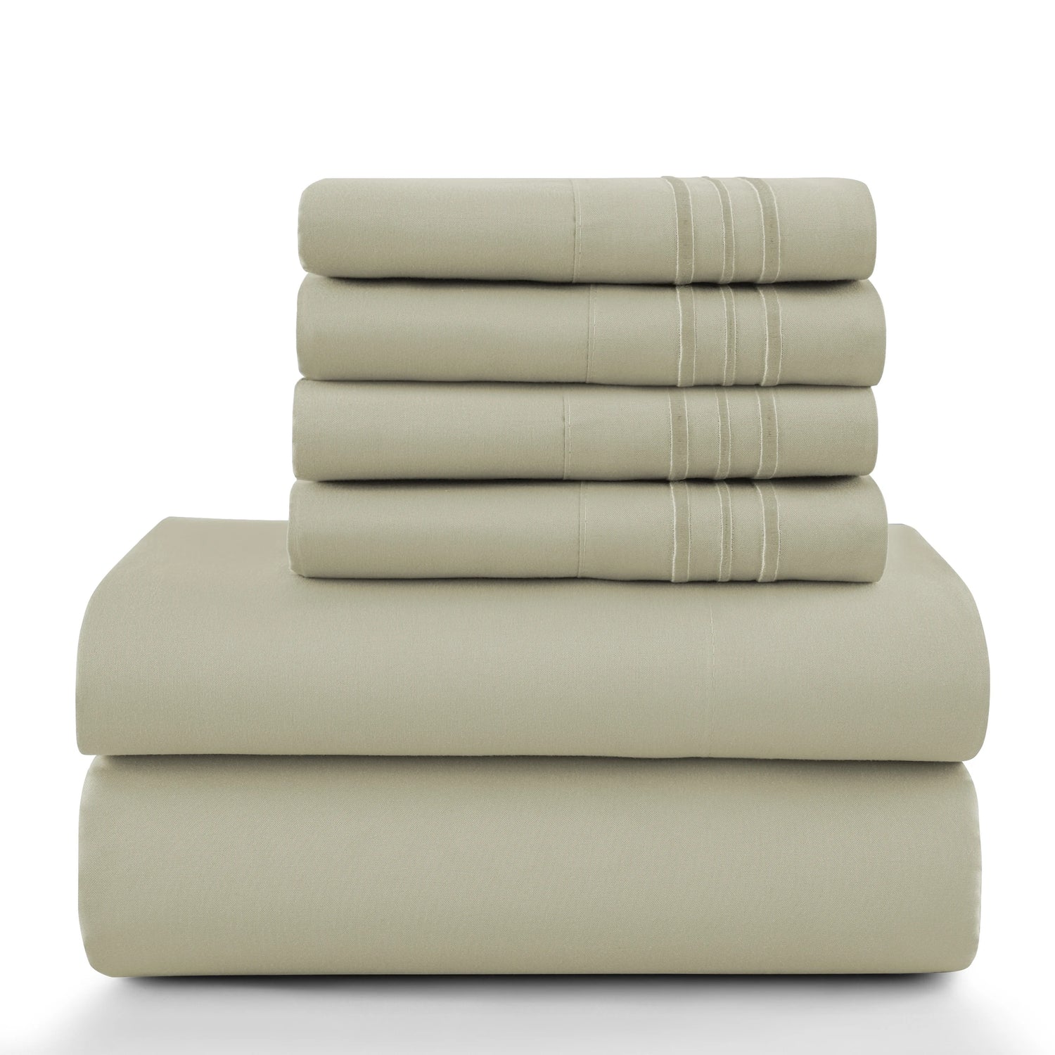 Lux Décor 6-Piece Solid Brushed Microfiber Sheet Set