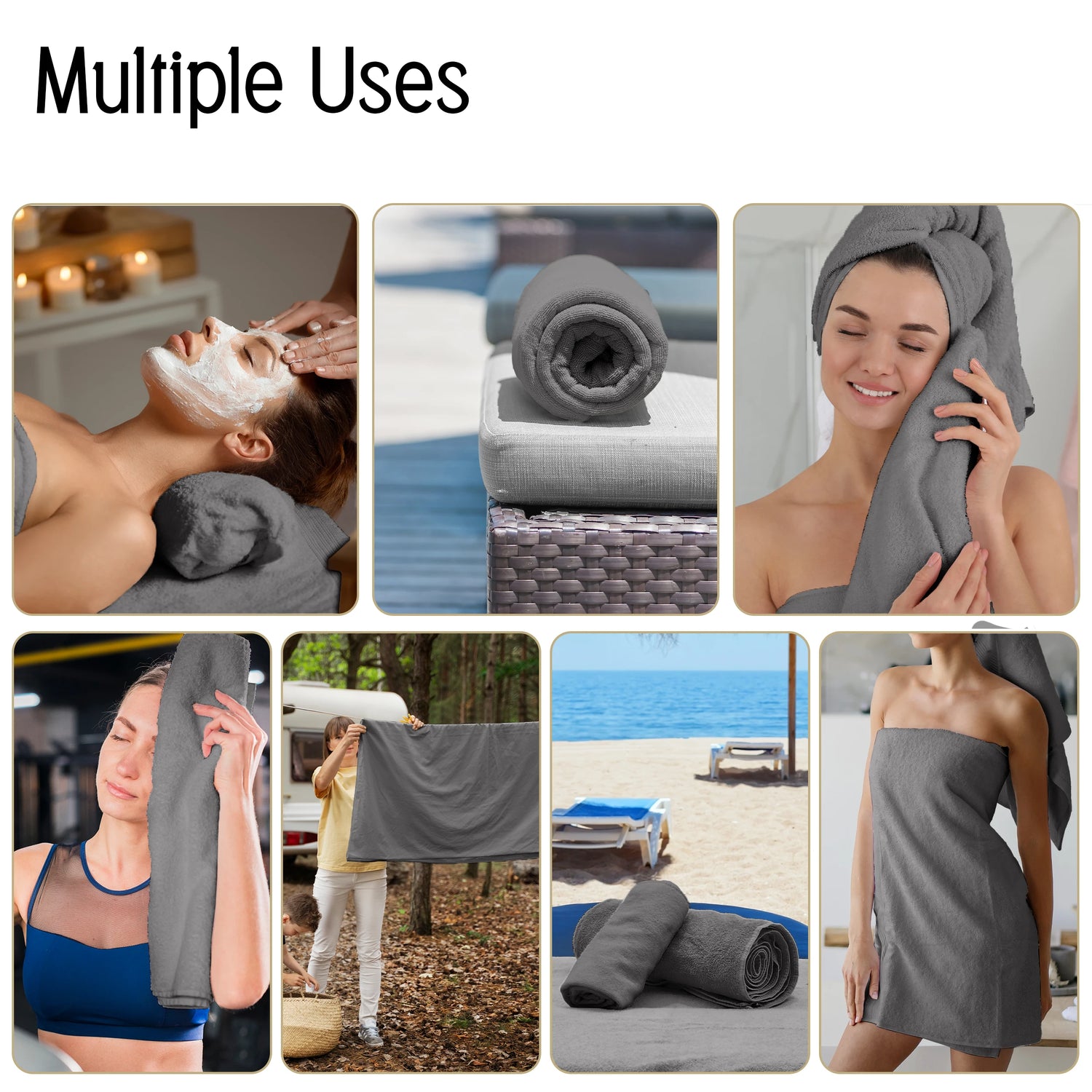 Lux Decor 6-Piece Bath Towel Set – 100% Cotton