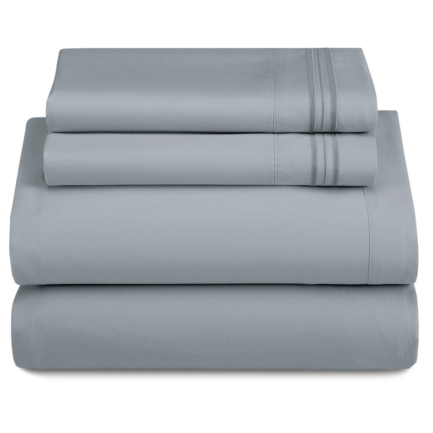 Lux Décor 4-Piece Solid Sheet Set – Brushed Microfiber