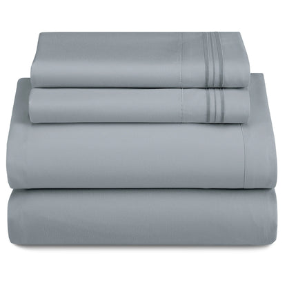 Lux Décor 4-Piece Solid Sheet Set – Brushed Microfiber