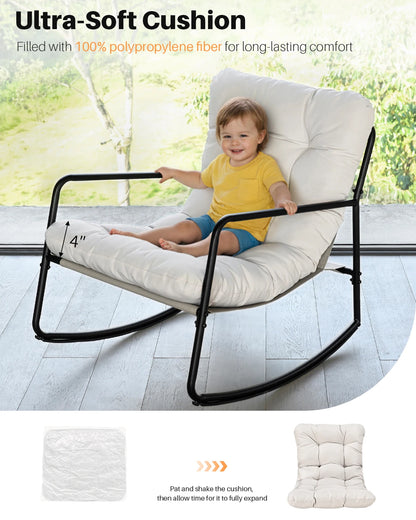 SEEHILL Outdoor Metal Rocking Chair