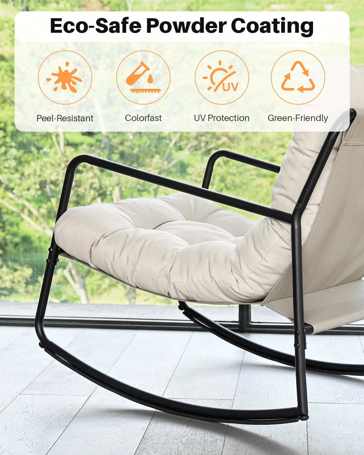SEEHILL Outdoor Metal Rocking Chair