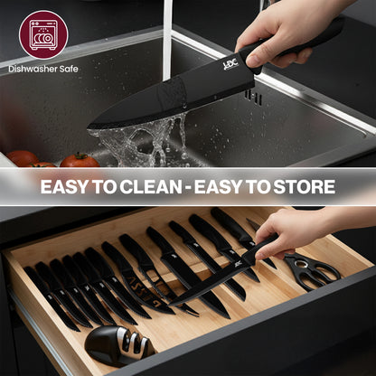 Lux Decor Collection Stainless Steel Kitchen Black Knife Set