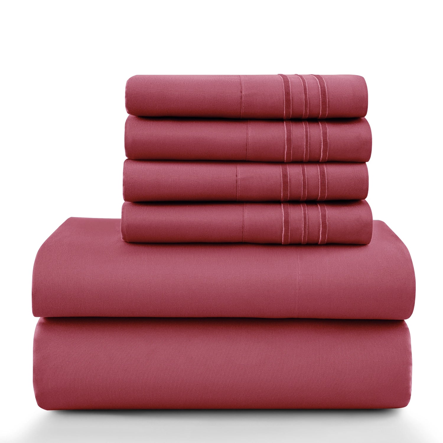 Lux Décor 6-Piece Solid Brushed Microfiber Sheet Set