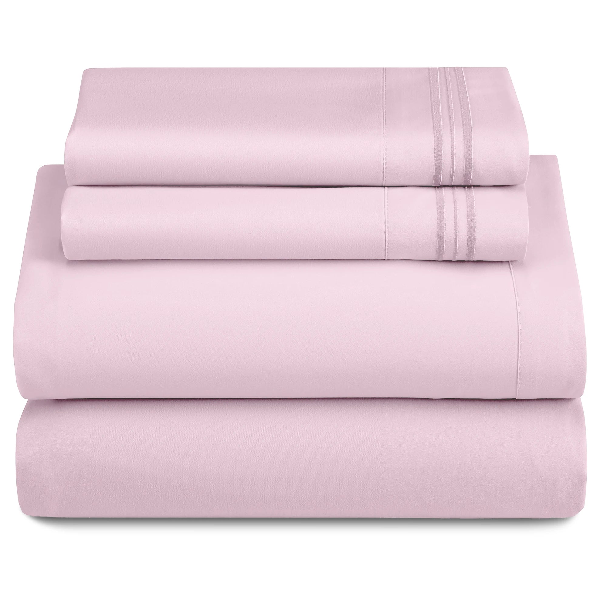 Lux Décor 4-Piece Solid Sheet Set – Brushed Microfiber