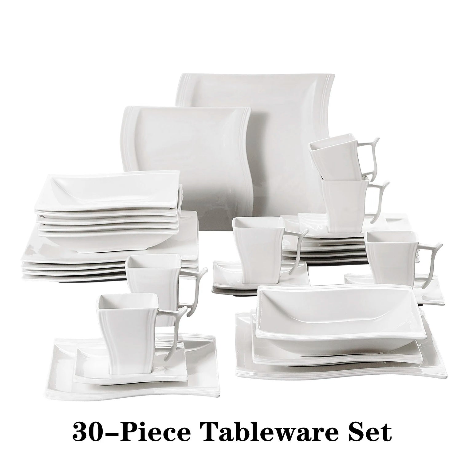 Malacasa White Porcelain Dinner Set