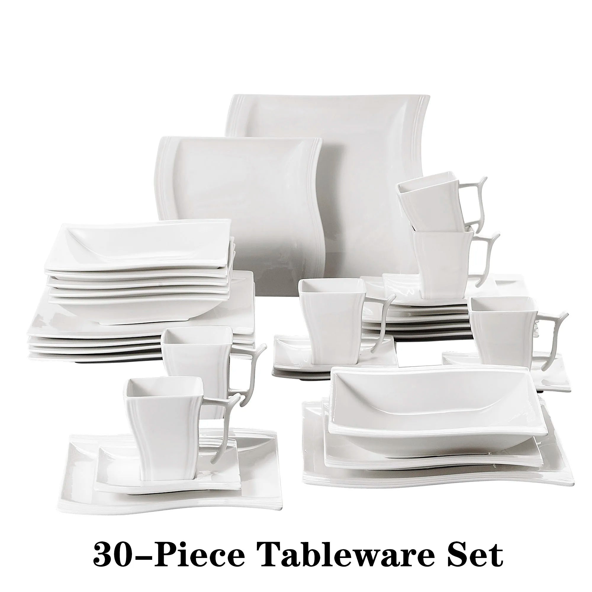 Malacasa White Porcelain Dinner Set