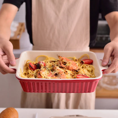 MALACASA 4-Piece Baking Dish Set with Ceramic Handles