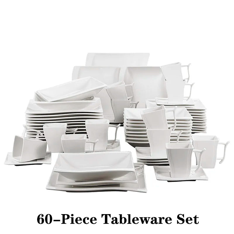 Malacasa White Porcelain Dinner Set