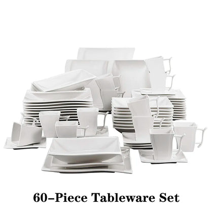 Malacasa White Porcelain Dinner Set