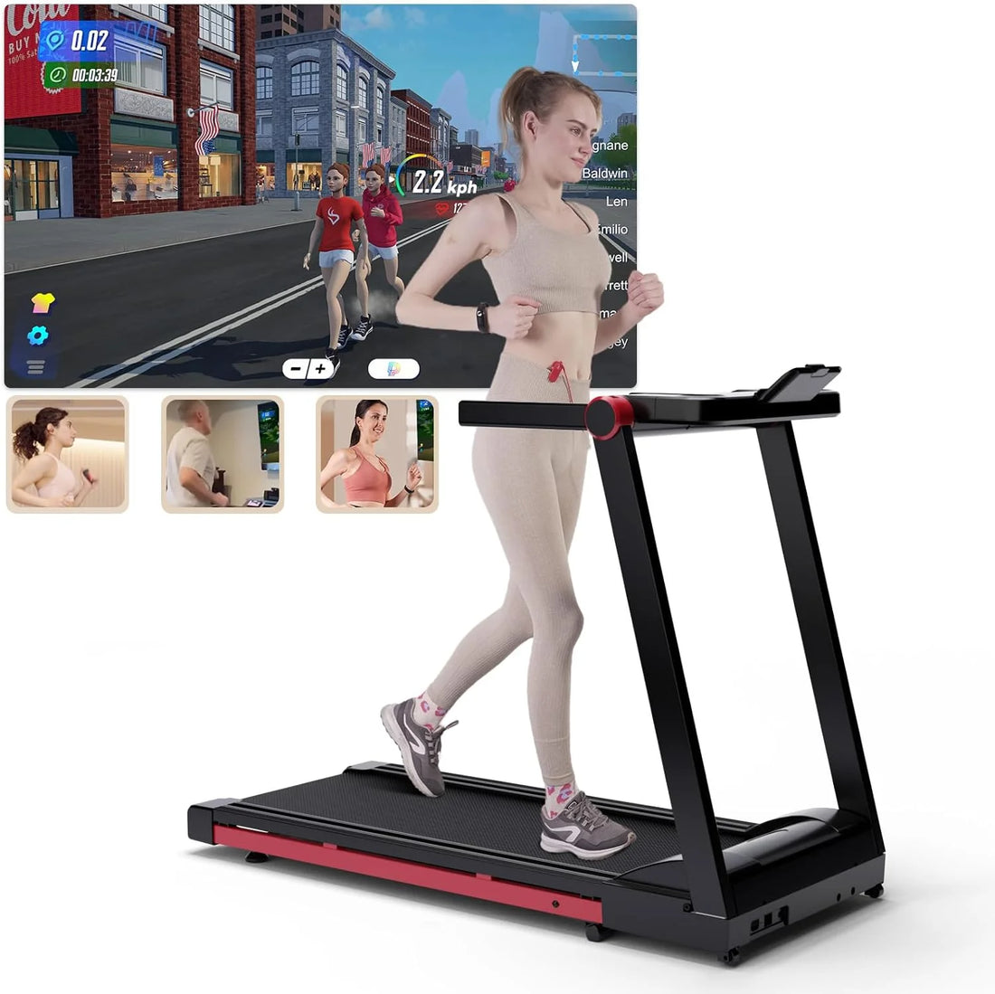 Adjustable Foldable Treadmill with 6% Incline