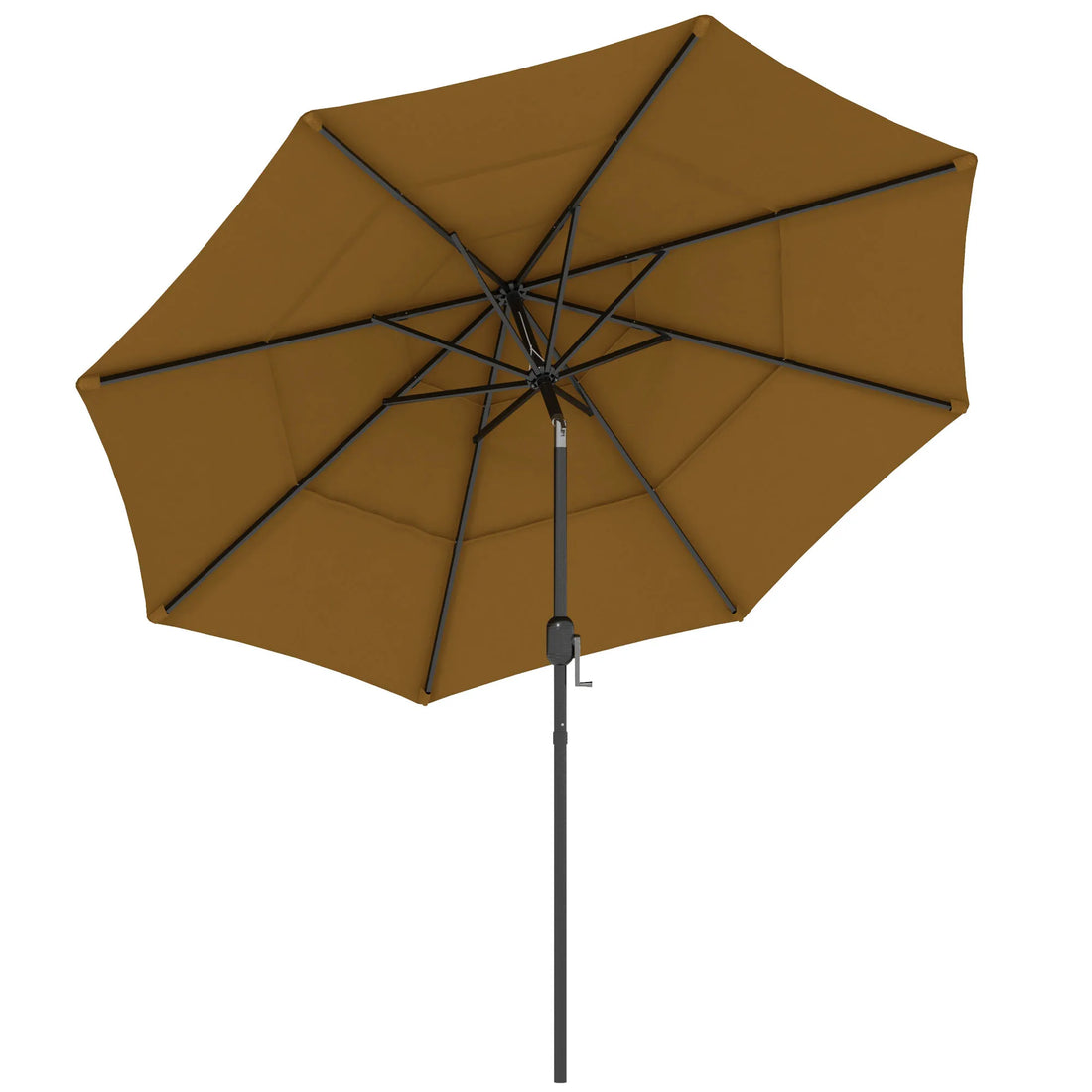 9 Foot 3-Tier Market Style Outdoor Patio Umbrella with Crank Handle