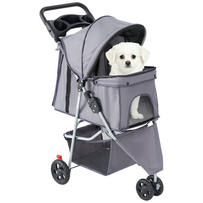 JHK 3 Wheel Foldable Pet Stroller for Small Dogs and Cats