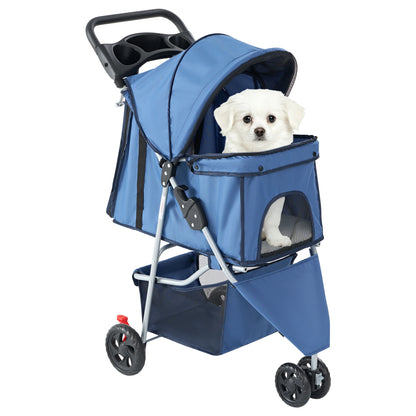 JHK 3 Wheel Foldable Pet Stroller for Small Dogs and Cats