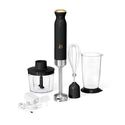 Cordless Immersion Blender with Chopper, Whisk &amp; Measuring Cup