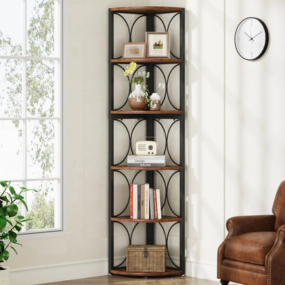 Tribesigns 67 inch Tall Corner Shel with 6-Tiers