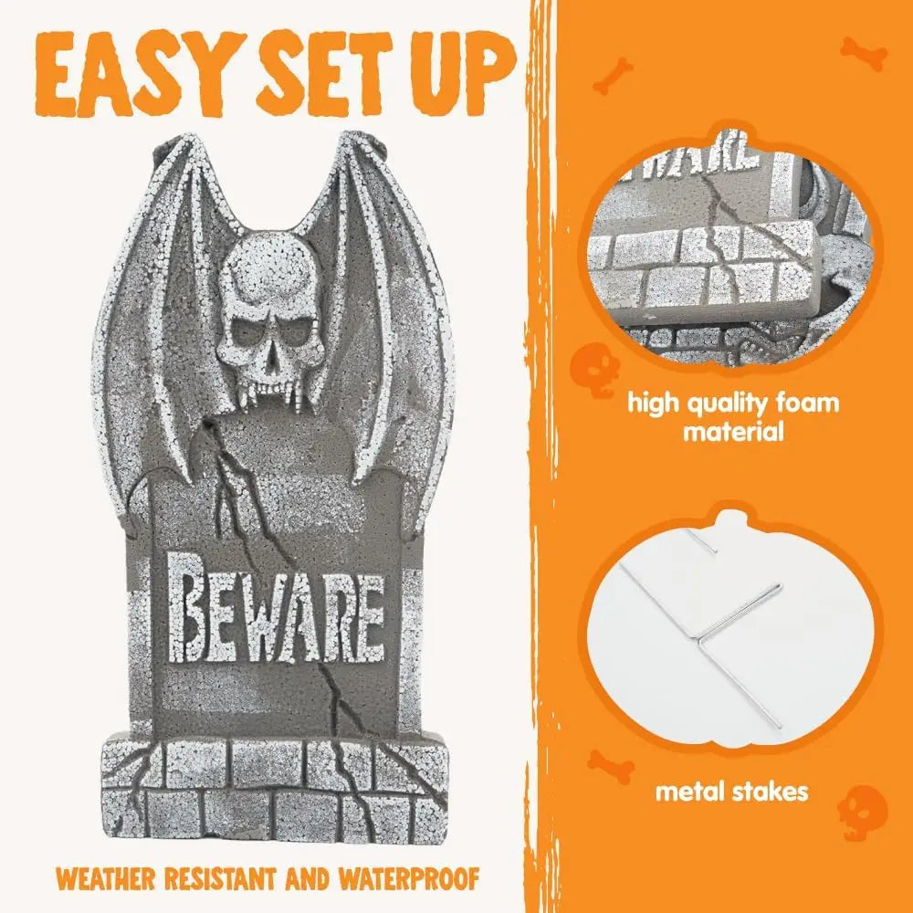 17" Halloween Outdoor Graveyard Tombstones