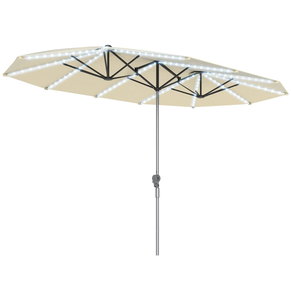 15 Foot Patio Umbrella with Solar Lights