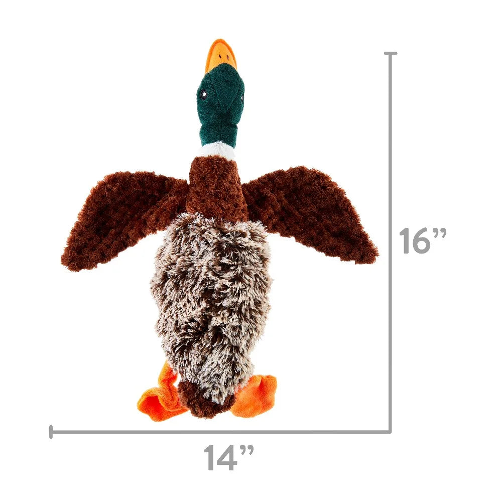 Colorful Duck Plush Dog Toy with Fun Honking Squeaker
