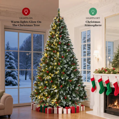 9 Foot Pre-Lit Pre-Decorated Pine Hinged Christmas Tree