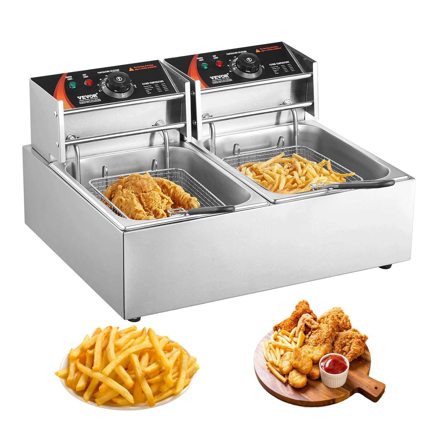 Electric Deep Fryer w/Dual Removable Tanks