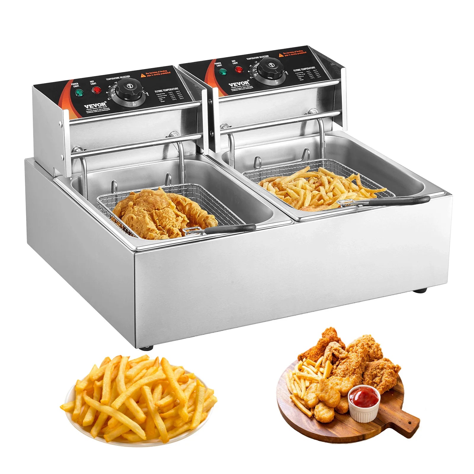 Electric Deep Fryer w/Dual Removable Tanks
